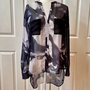 Nicki Minaj Hi-Low Sheer Woman’s Blouse Size XL